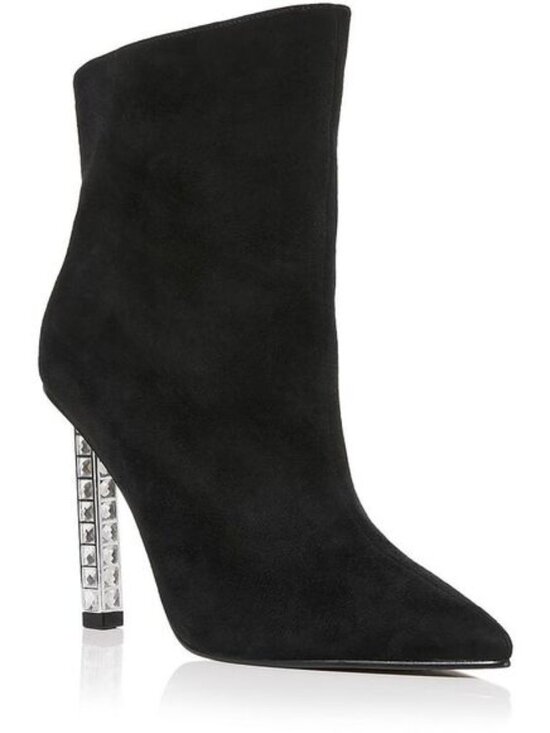 Aqua Womens PERIN Black Suede Pointed Toe Dressy Booties Shoes NIB sz 9.5 - Picture 1 of 3